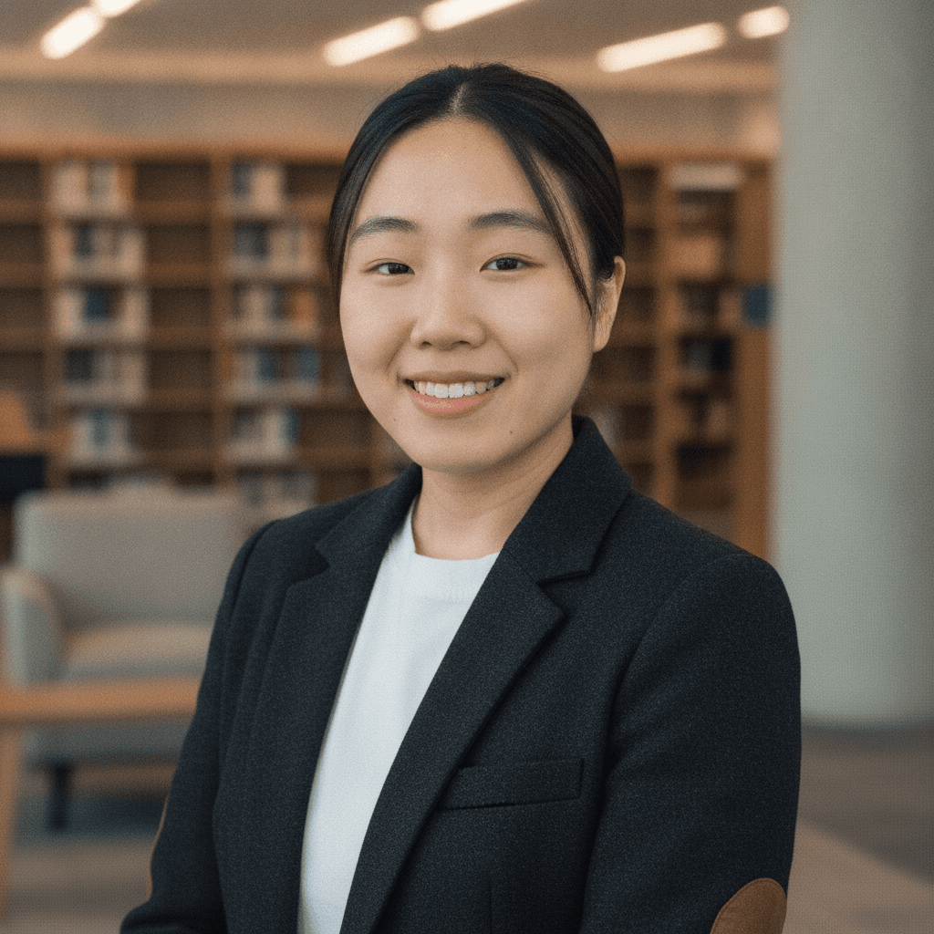 Academic headshot example (AI demo subject)
