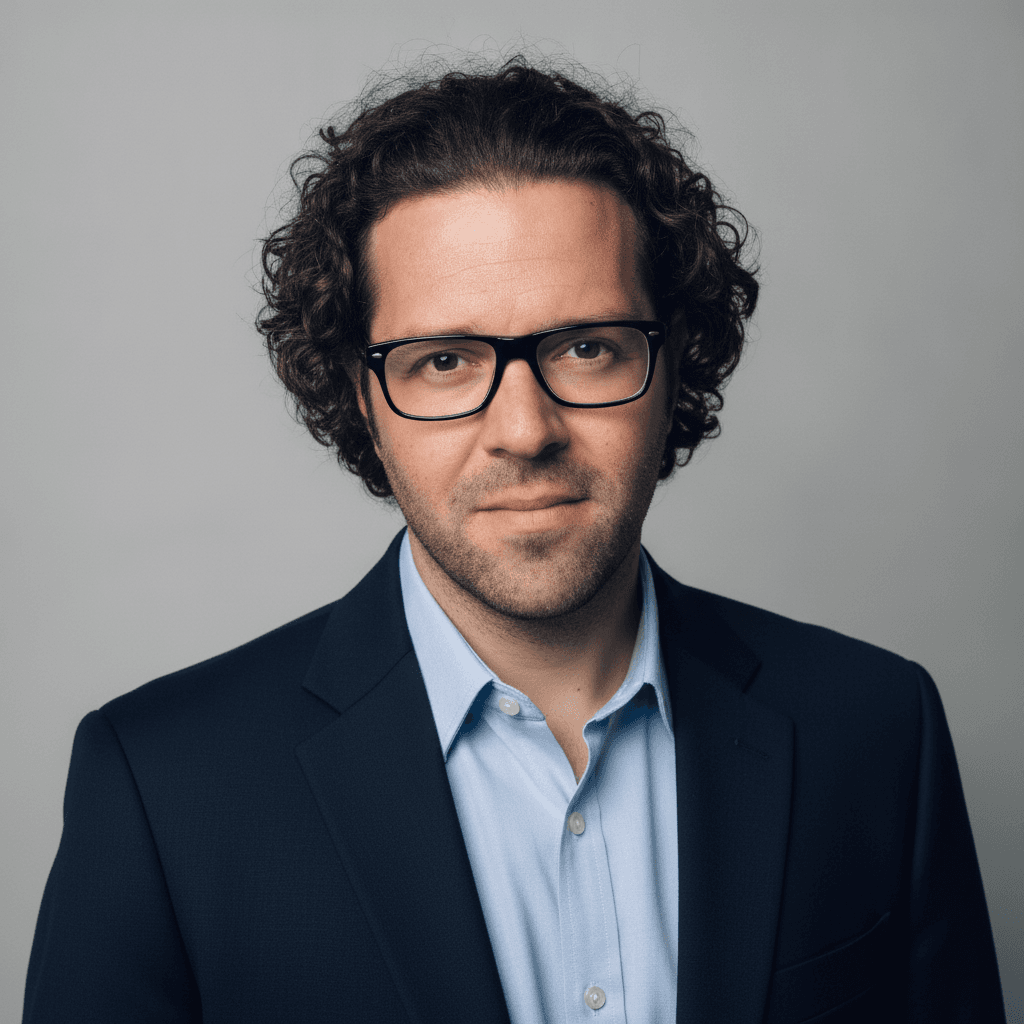 Business Casual headshot example (AI demo subject)