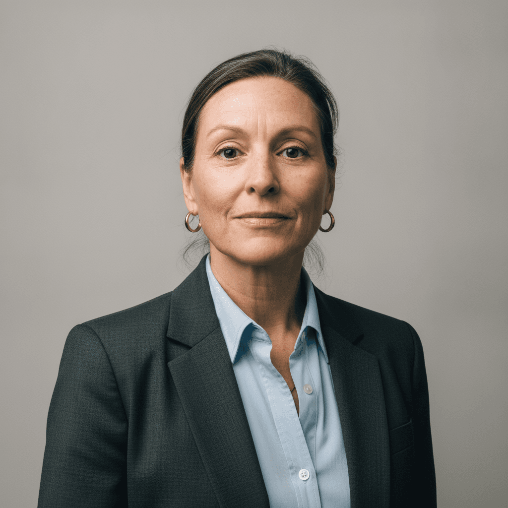 Business Casual headshot example (AI demo subject)