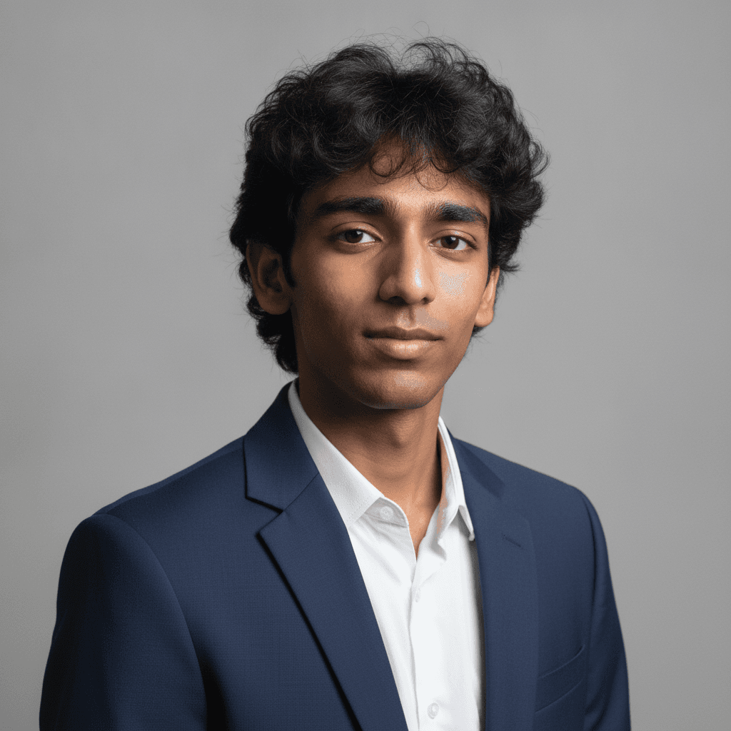 Business Casual headshot example (AI demo subject)