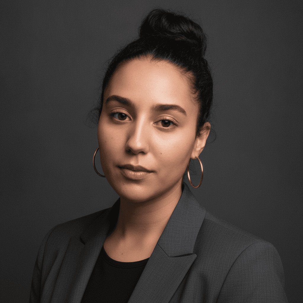 Corporate headshot example (AI demo subject)