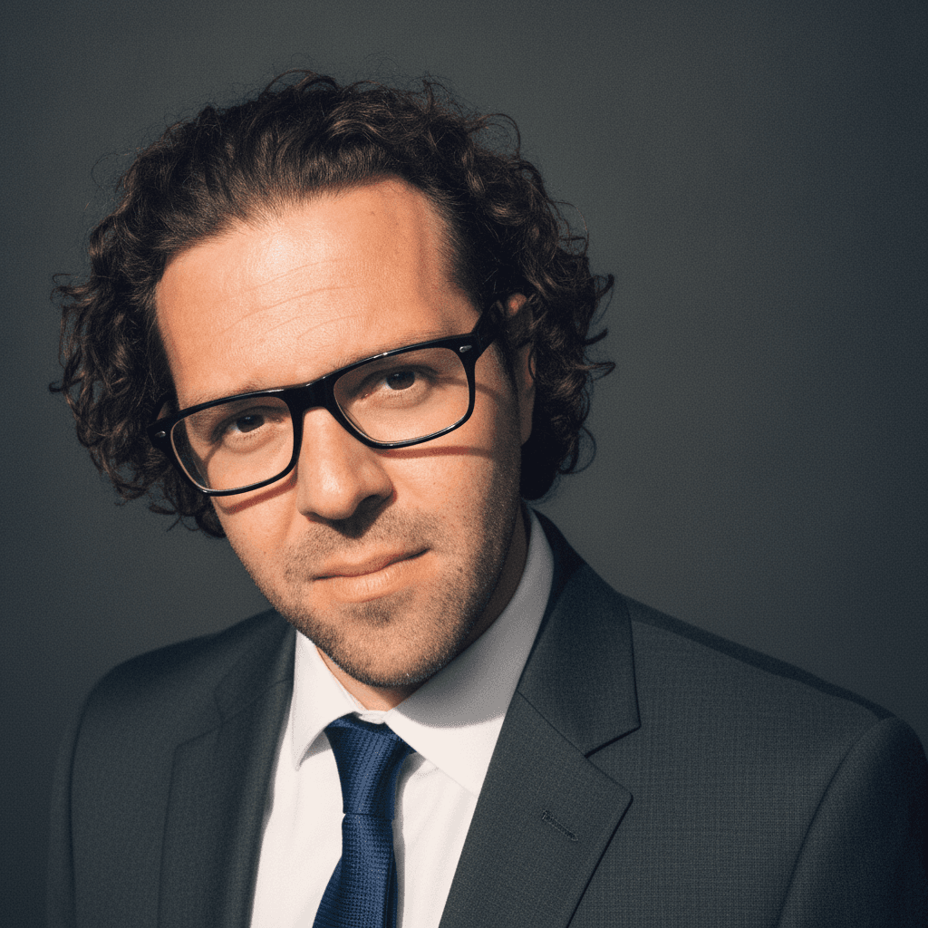 Corporate headshot example (AI demo subject)