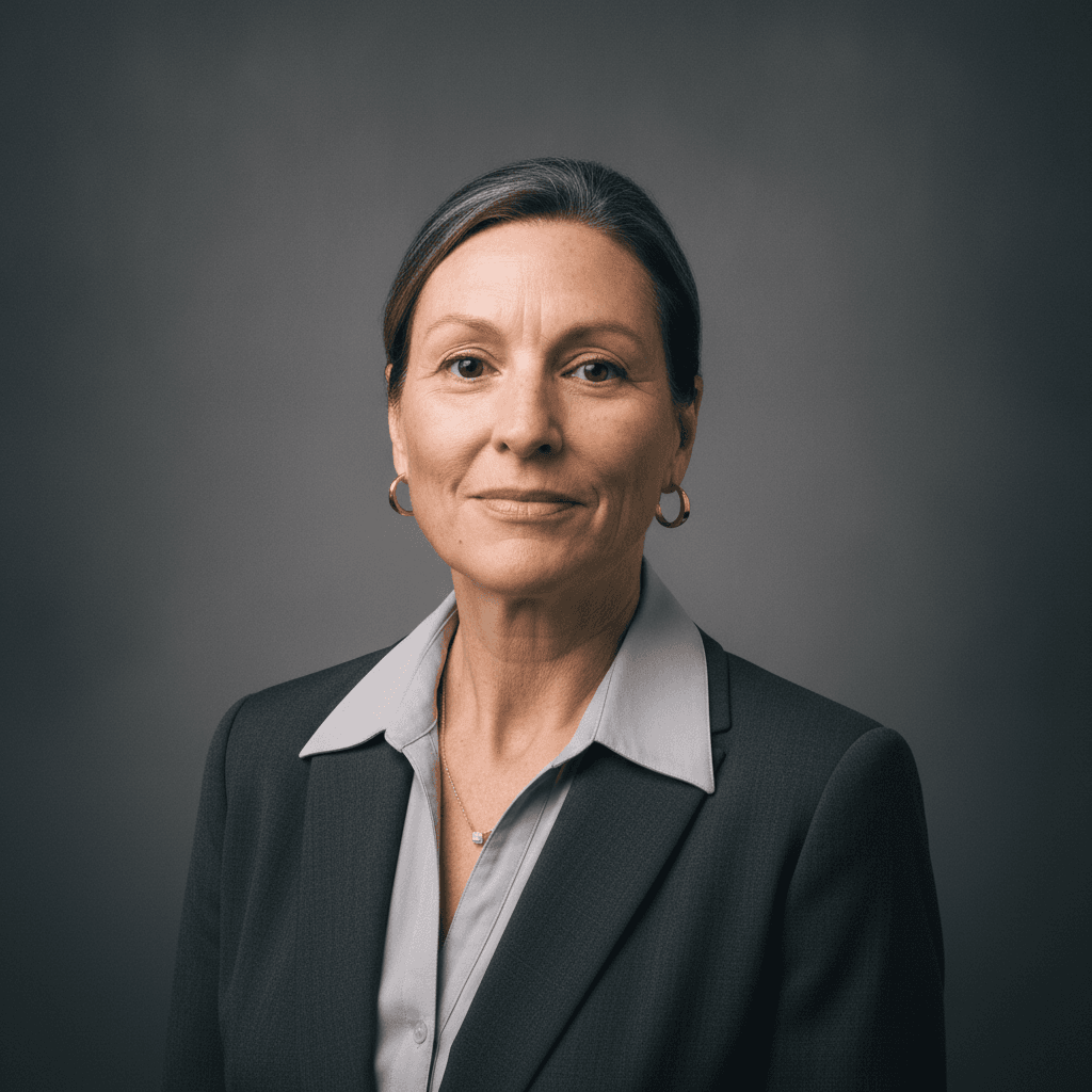 Corporate headshot example (AI demo subject)