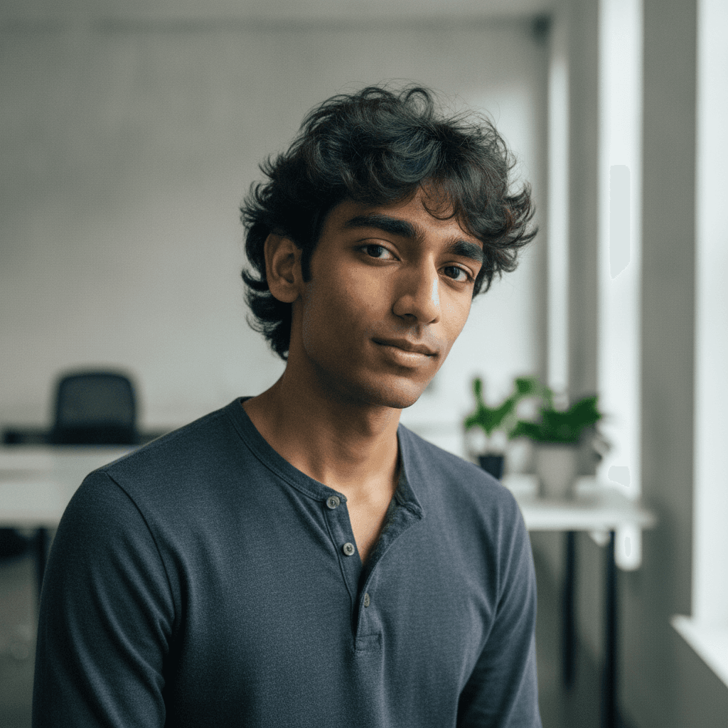 Startup headshot example (AI demo subject)
